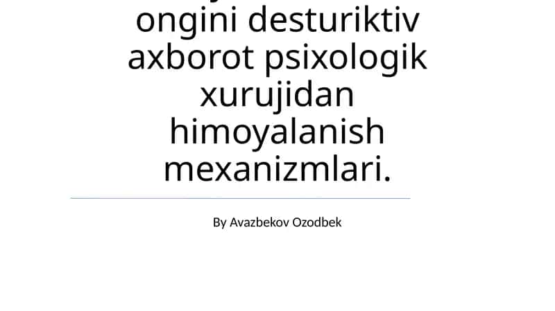 Psixologik Himoya Mexanizmlari 1