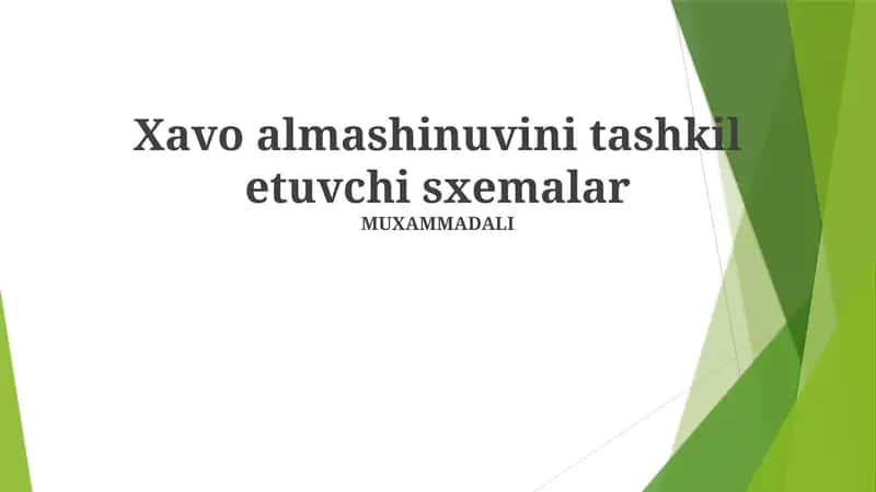 Xavo almashinuvini tashkil etuvchi sxemalar 1