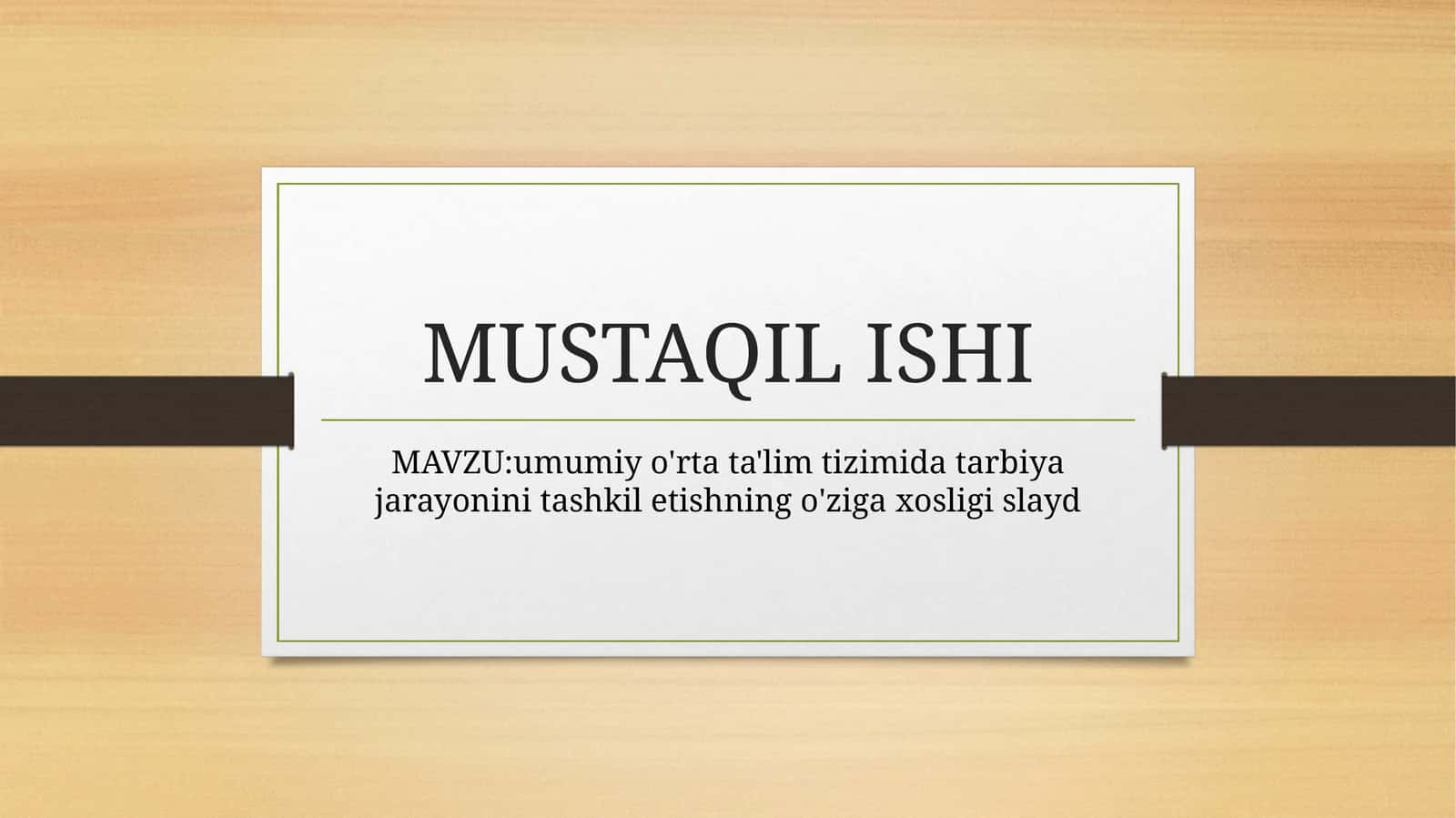 umumiy o'rta ta'lim tizimida tarbiya jarayonini tashkil etishning o'ziga xosligi slayd 1