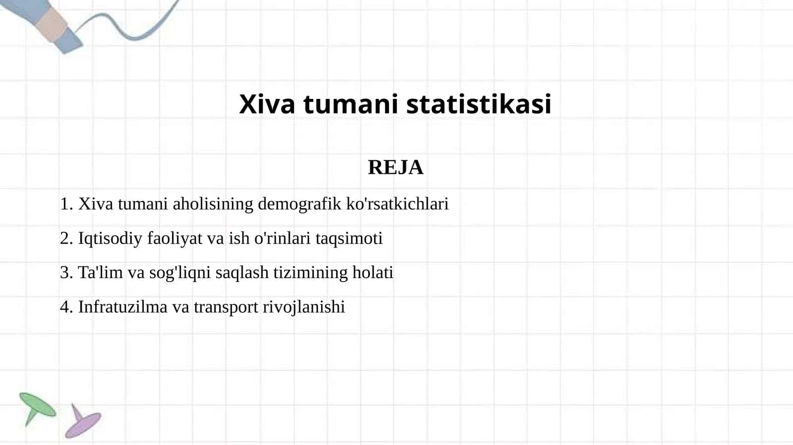 Xiva tumani statiskasi 1