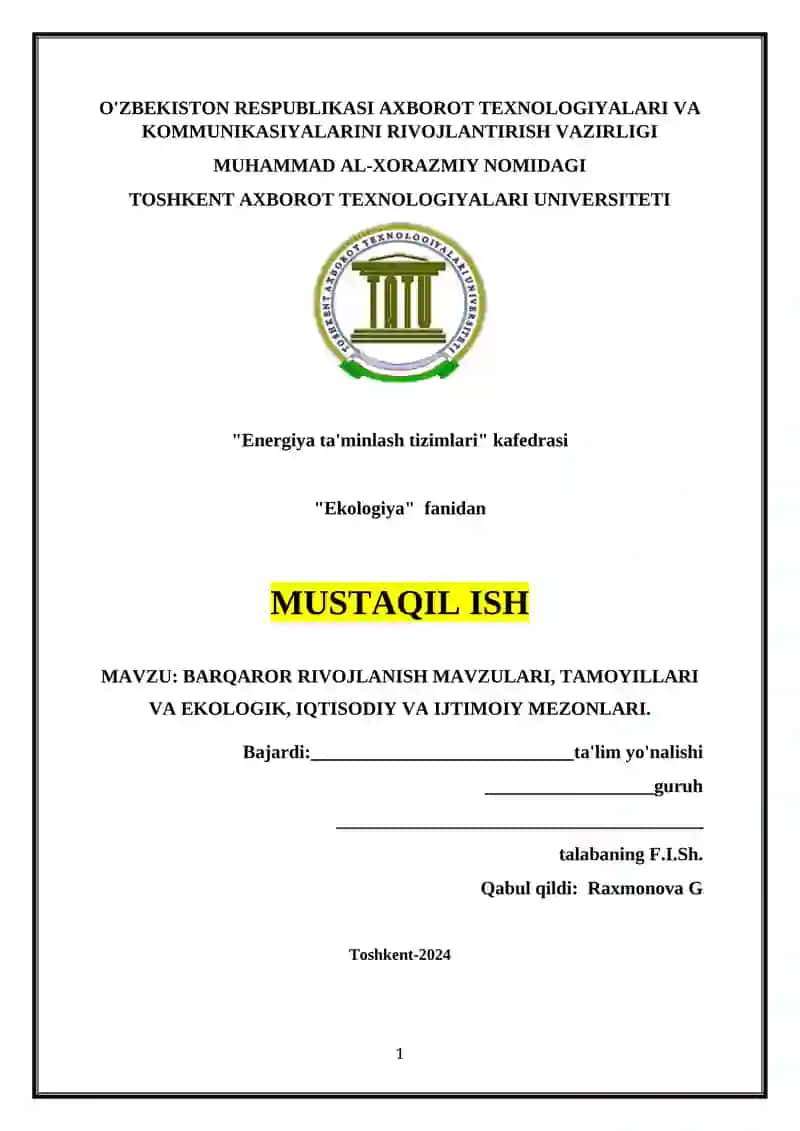 Barqaror rivojlanish mavzulari