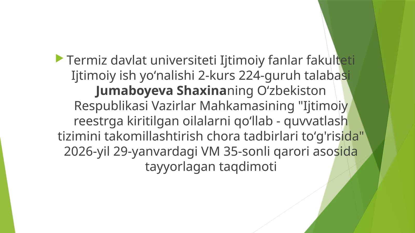 Vazirlar Mahkamasi qarori 1