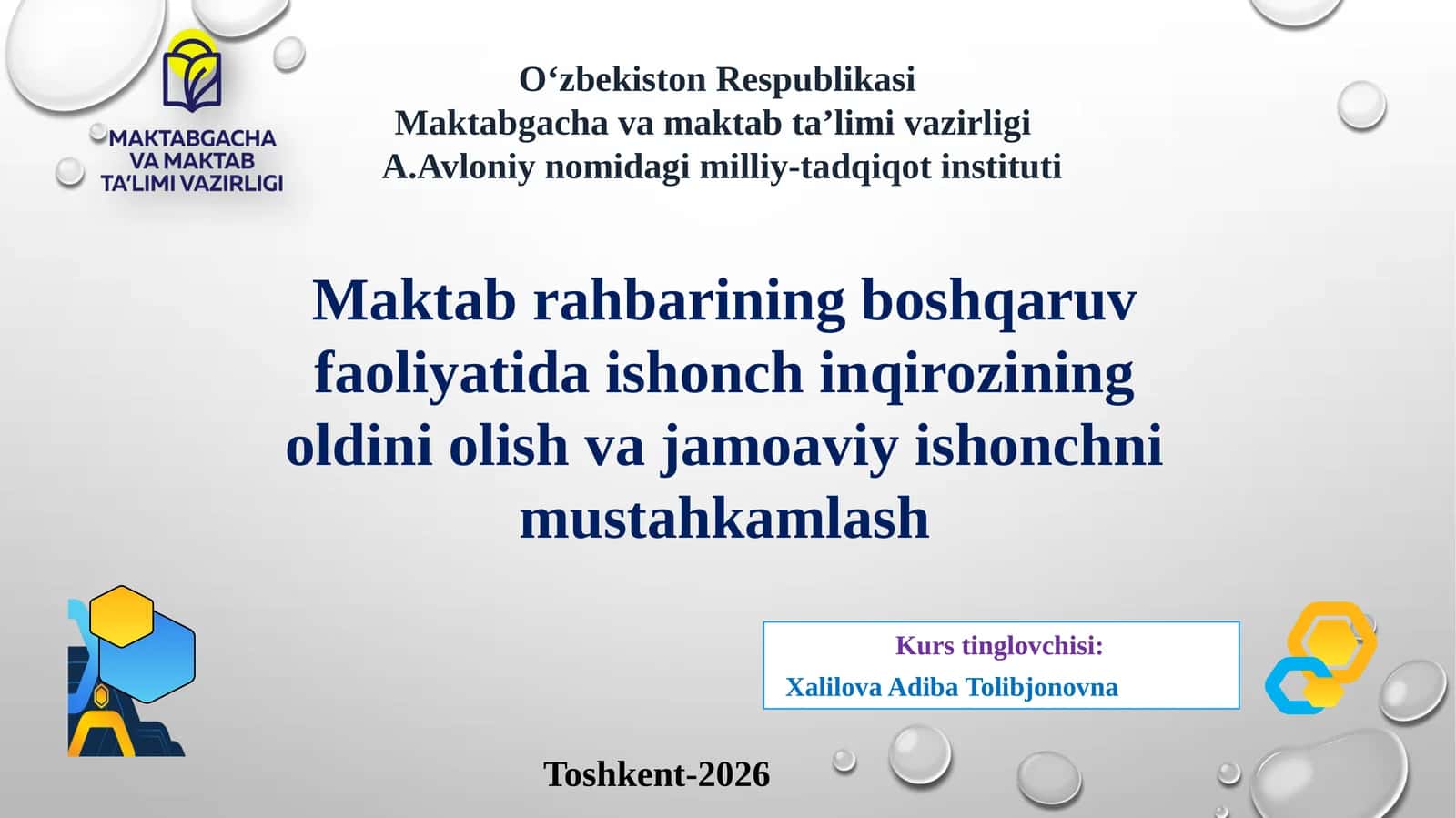 Ishonchni qirozini olish va jamoaviy ishonchini mustahkamlash uchun kurs 1