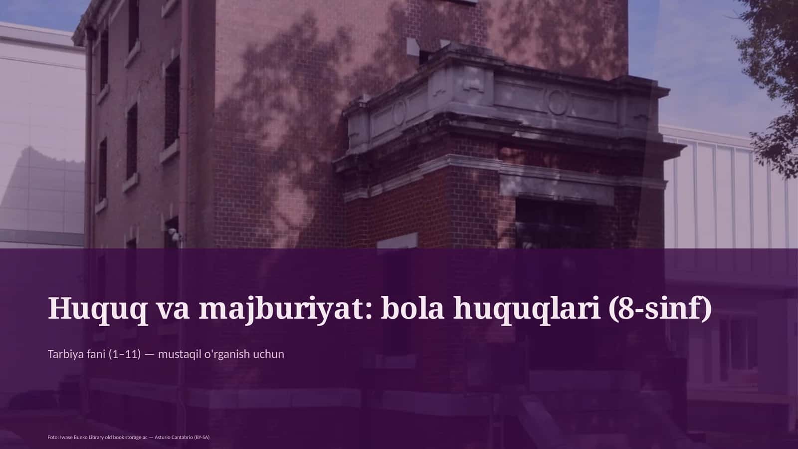 Huquq va majburiyat: bola huquqlari (8-sinf) 1