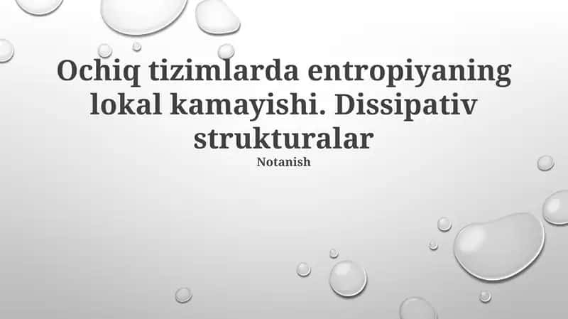 Mahalliy Entropiya Pasayish Mexanizmlari 1