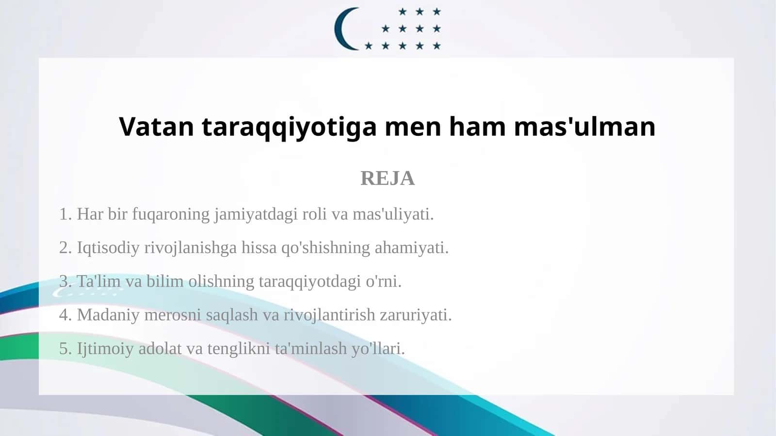 Vatan taraqqiyotiga men ham mas'ulman 1