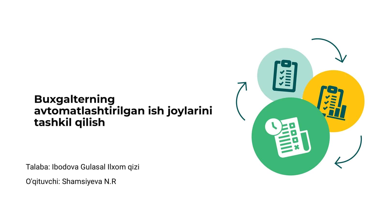 Buxgalterning avtomatlashtirilgan ish joylarini tashkil qilish 1