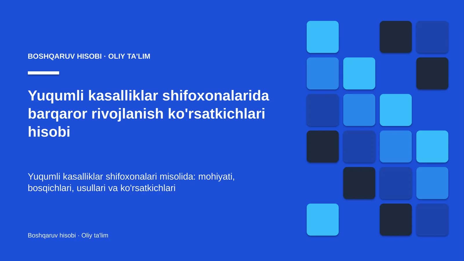yuqumli kasalliklar shifoxonalarida barqaror rivojlanish ko'rsatkichlari hisobi 4301 1