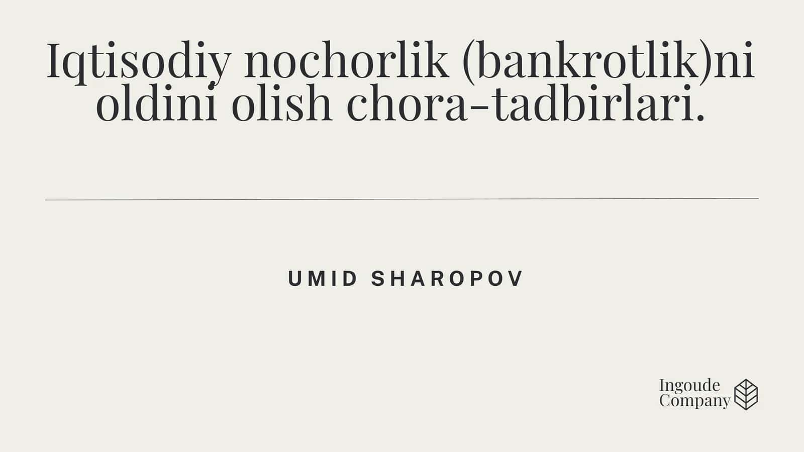 Iqtisodiy nochorlikni tushuntirish 1