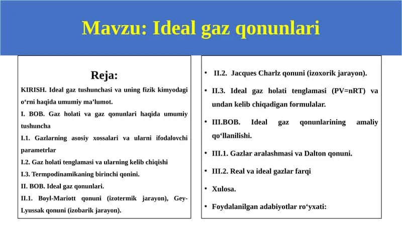 Ideal gaz qonunlari 1