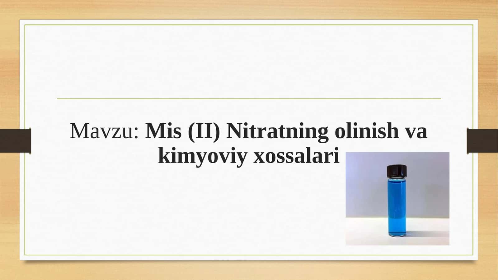 Mis (II) Nitratning olinish va kimyoviy xossalari 1