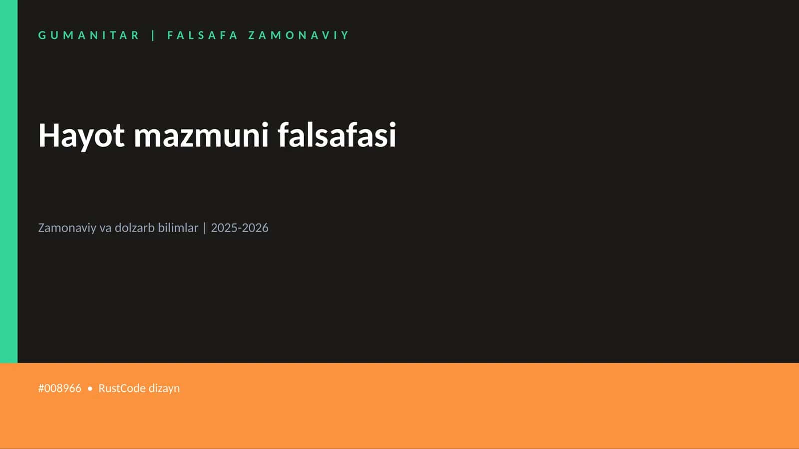 Hayot mazmuni falsafasi 1