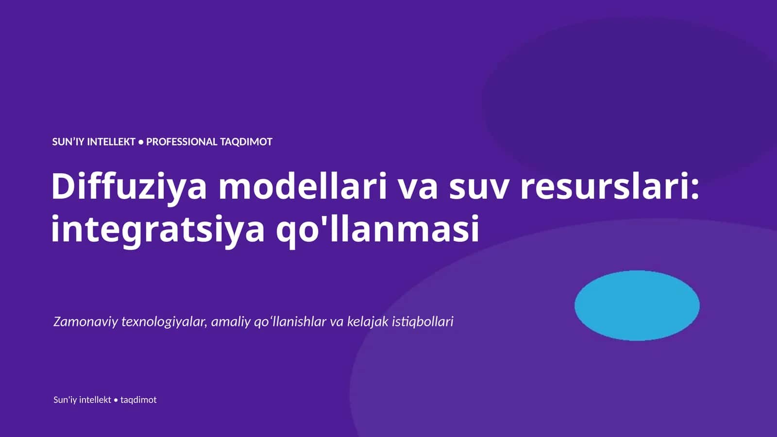 Diffuziya modellari va suv resurslari: integratsiya qo'llanmasi 1