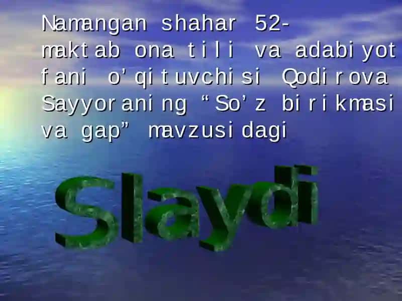 So’z birikmasi va gap