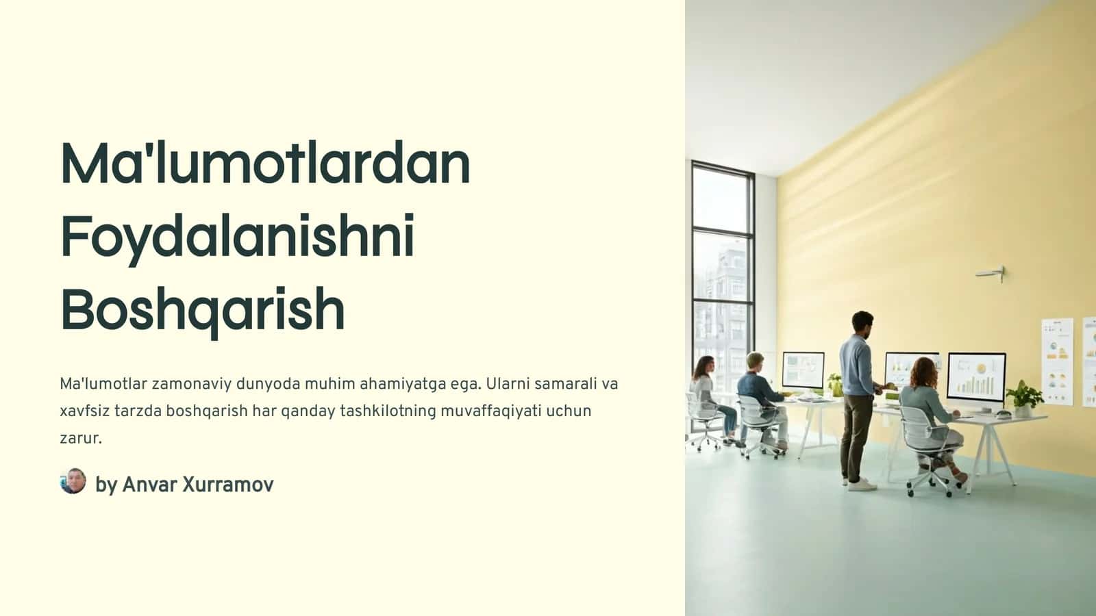 Ma'lumotlardan Foydalanishni Boshqarish 1