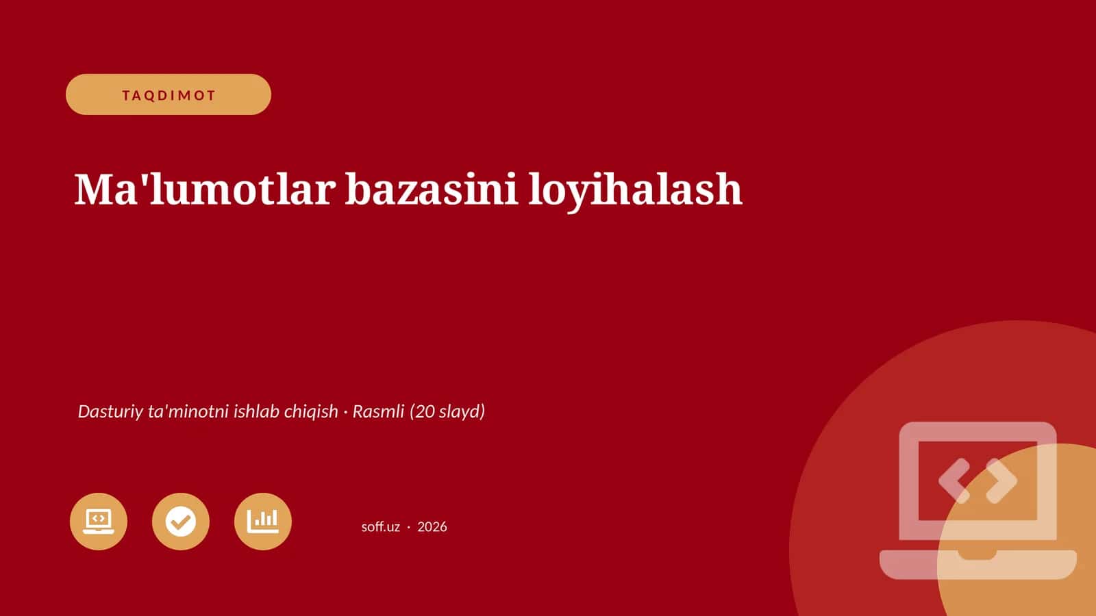 Ma'lumotlar bazasini loyihalash 1