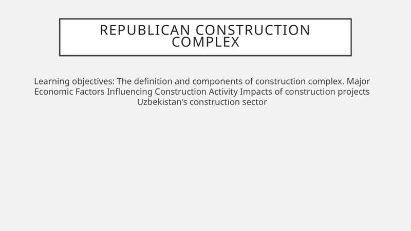 REPUBLICAN CONSTRUCTION COMPLEX 1