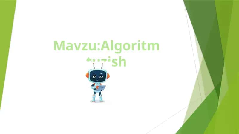 Algoritm tuzish 1