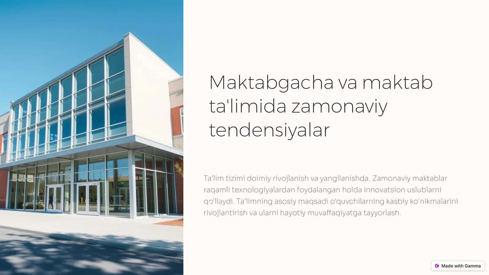 Zamonaviy tendensiyalar 1
