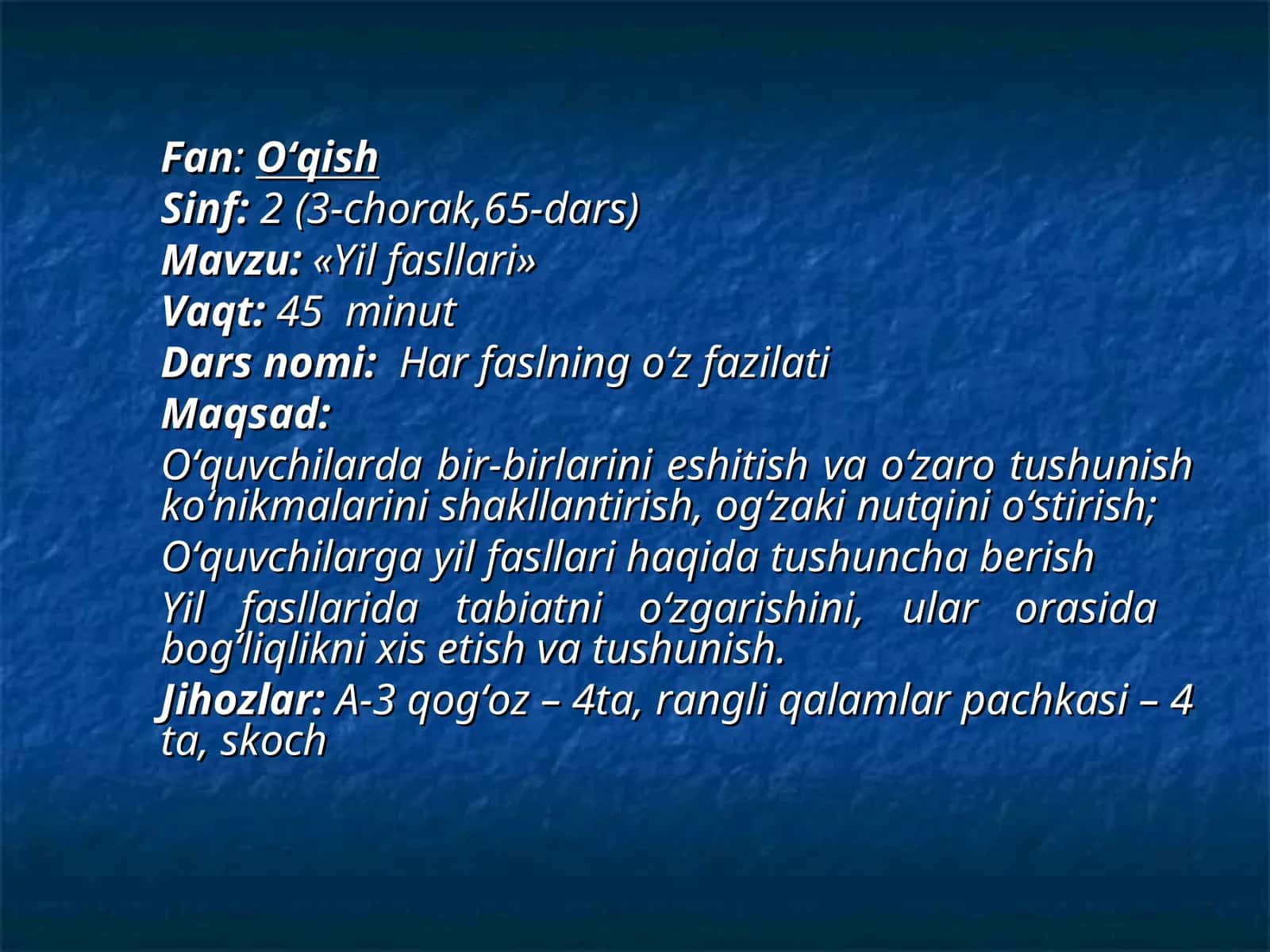 «Yil fasllari» 1