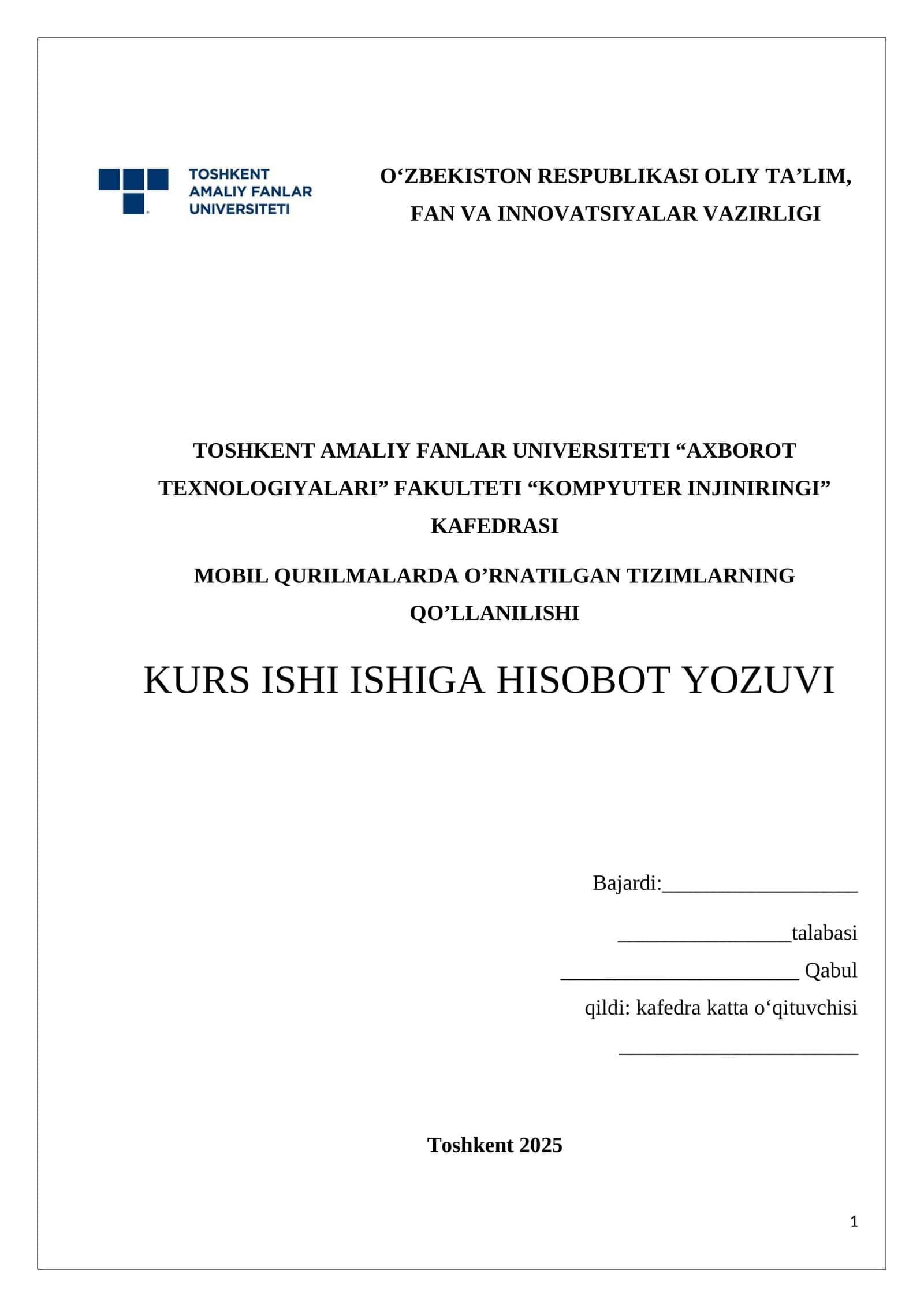 Mobil Qurilmalarda O'rnatilgan Tizimlarning Qo'llanishi 1