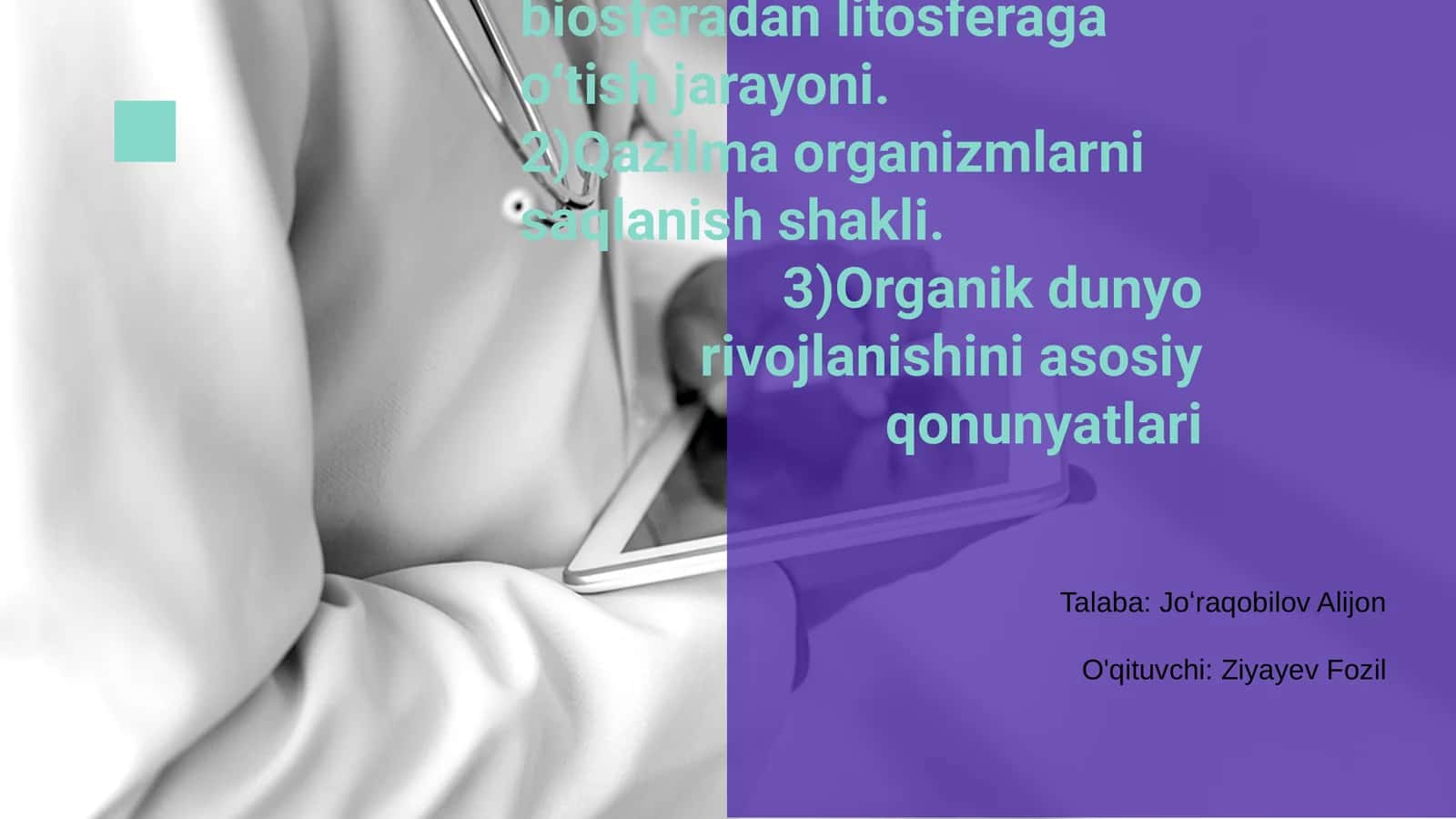 Organizmlarni biosferadan litosferaga oʻtish jarayoni 1