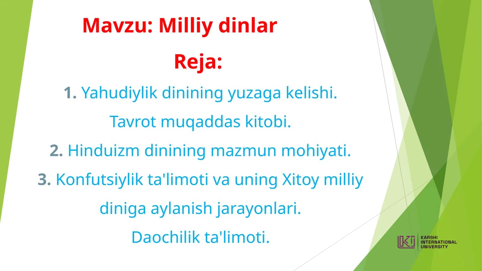 Milliy dinlar 1