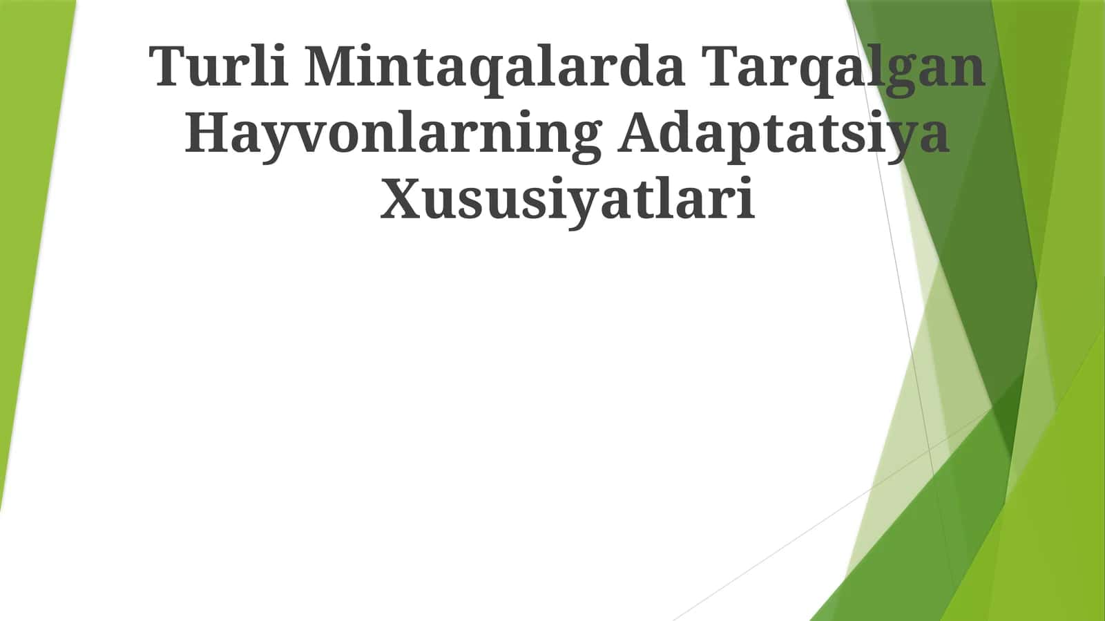 Turli Mintaqalarda Tarqalgan Hayvonlarning Adaptatsiya Xususiyatlari 1
