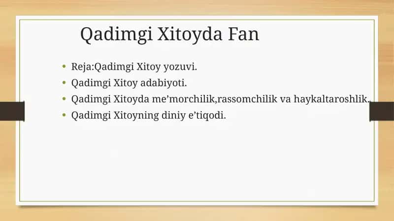Qadimgi Xitoyda Fan 1