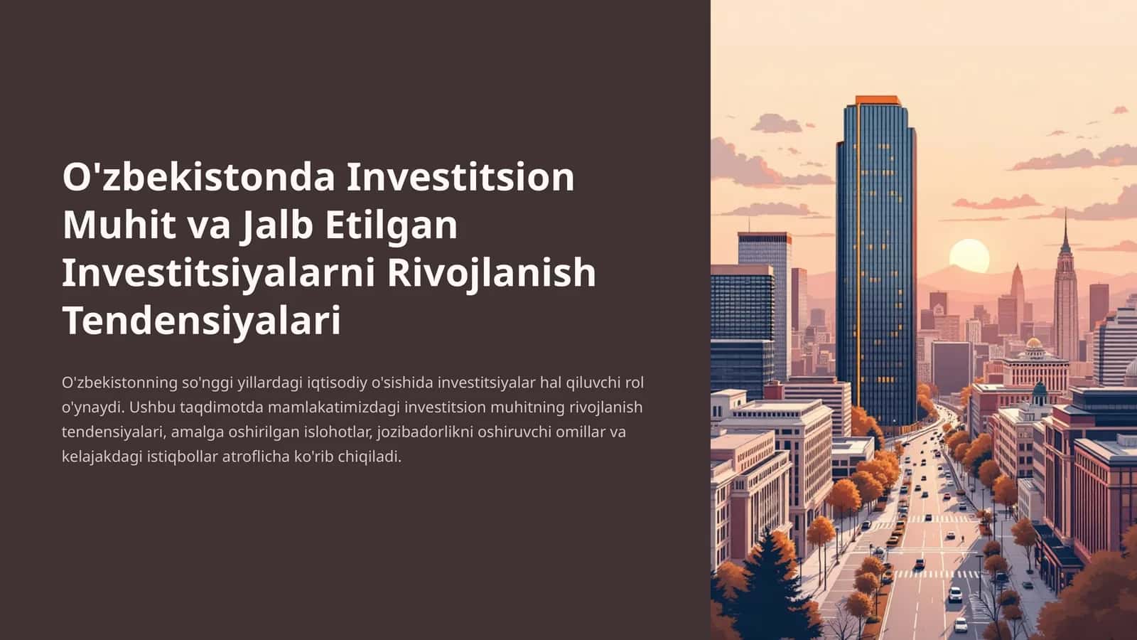Investitsion Muhit va Jalb Etilgan Investitsiyalarni Rivojlanish Tendensiyalari 1