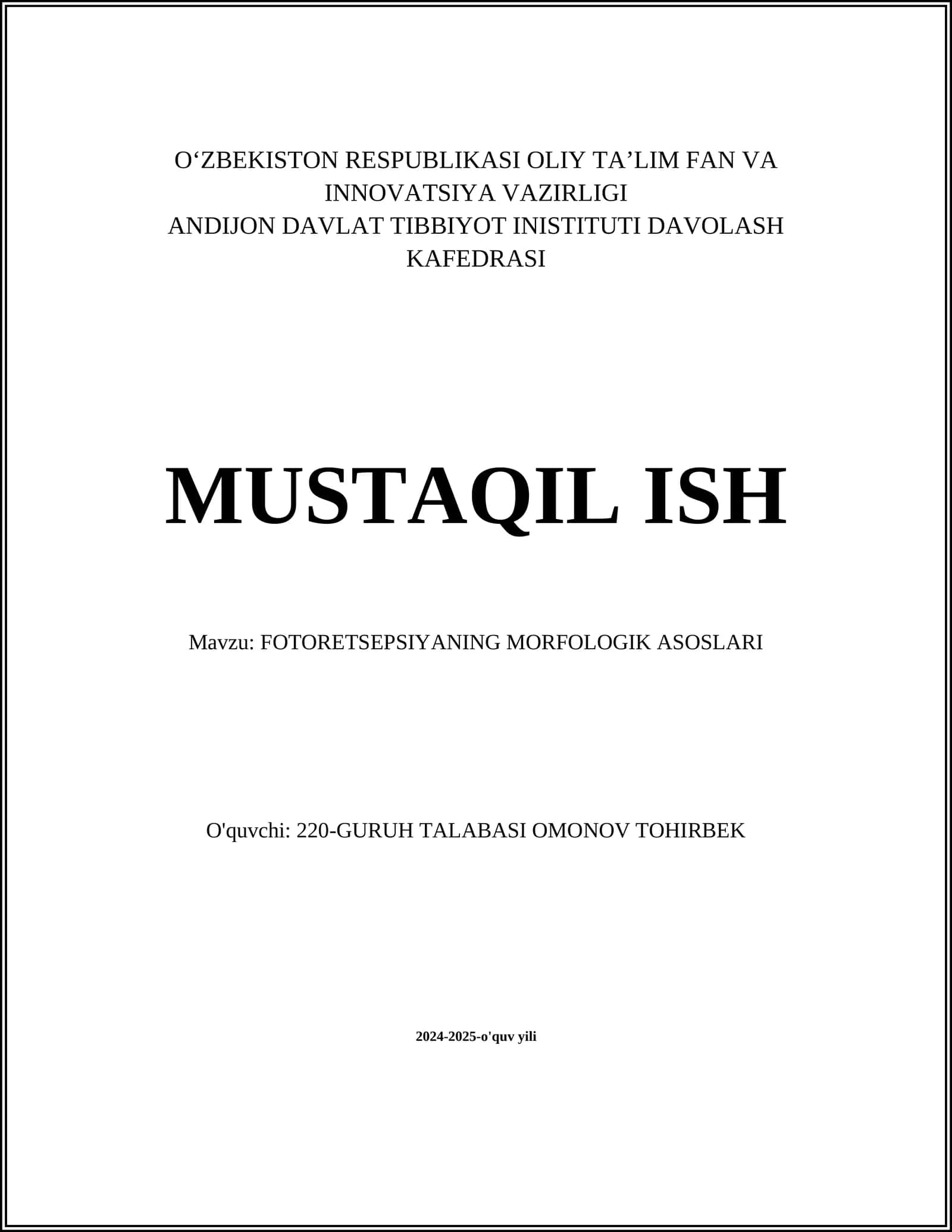 FOTORETSEPSIYANING MORFOLOGIK ASOSLARI 1