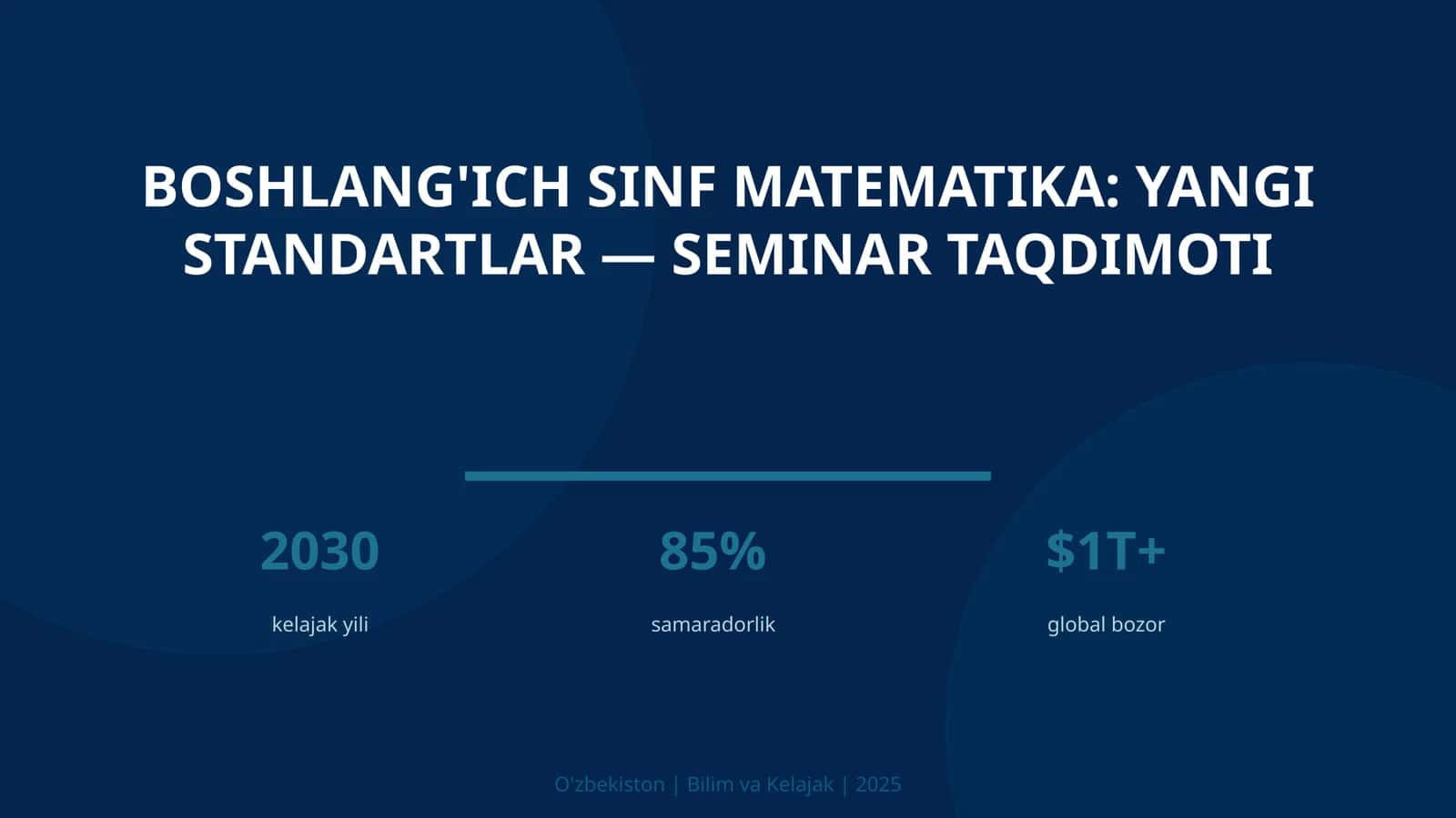 Boshlang'ich sinf matematika: yangi standartlar — seminar taqdimoti 1