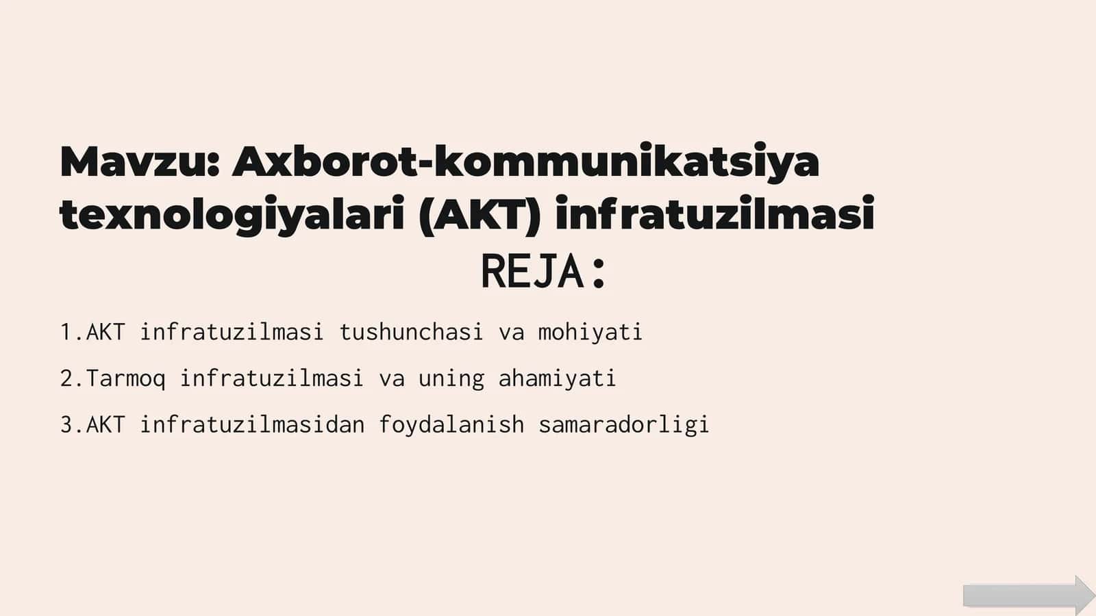 Axborot-kommunikatsiya texnologiyalari (AKT) infratuzilmasi 1