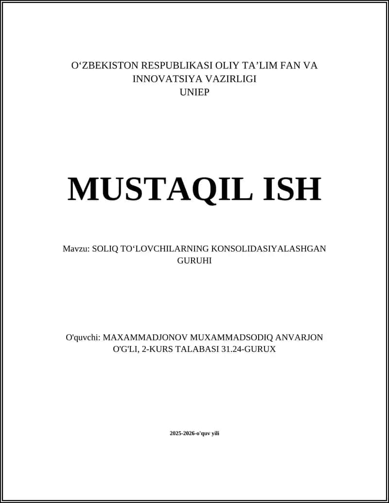 Konsolidasiyalashgan guruh 1