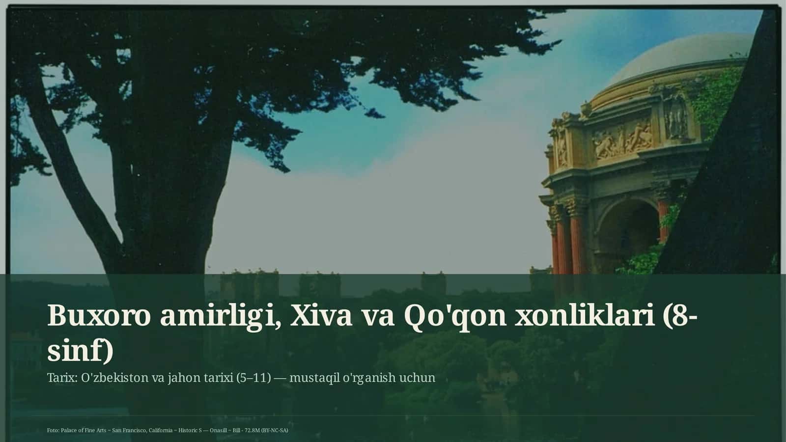 Buxoro amirligi, Xiva va Qo'qon xonliklari (8-sinf) 1