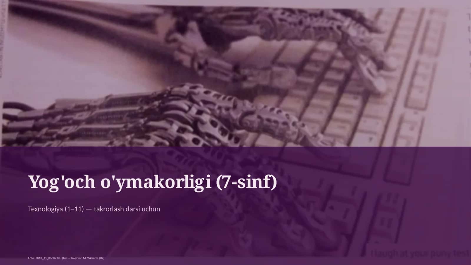 Yog'och o'ymakorligi (7-sinf) 1