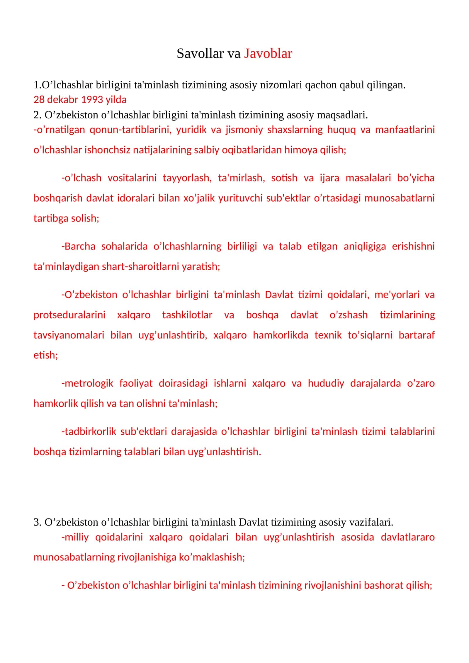 O’zbеkiston o’lchashlar birligini ta'minlash tizimi 1