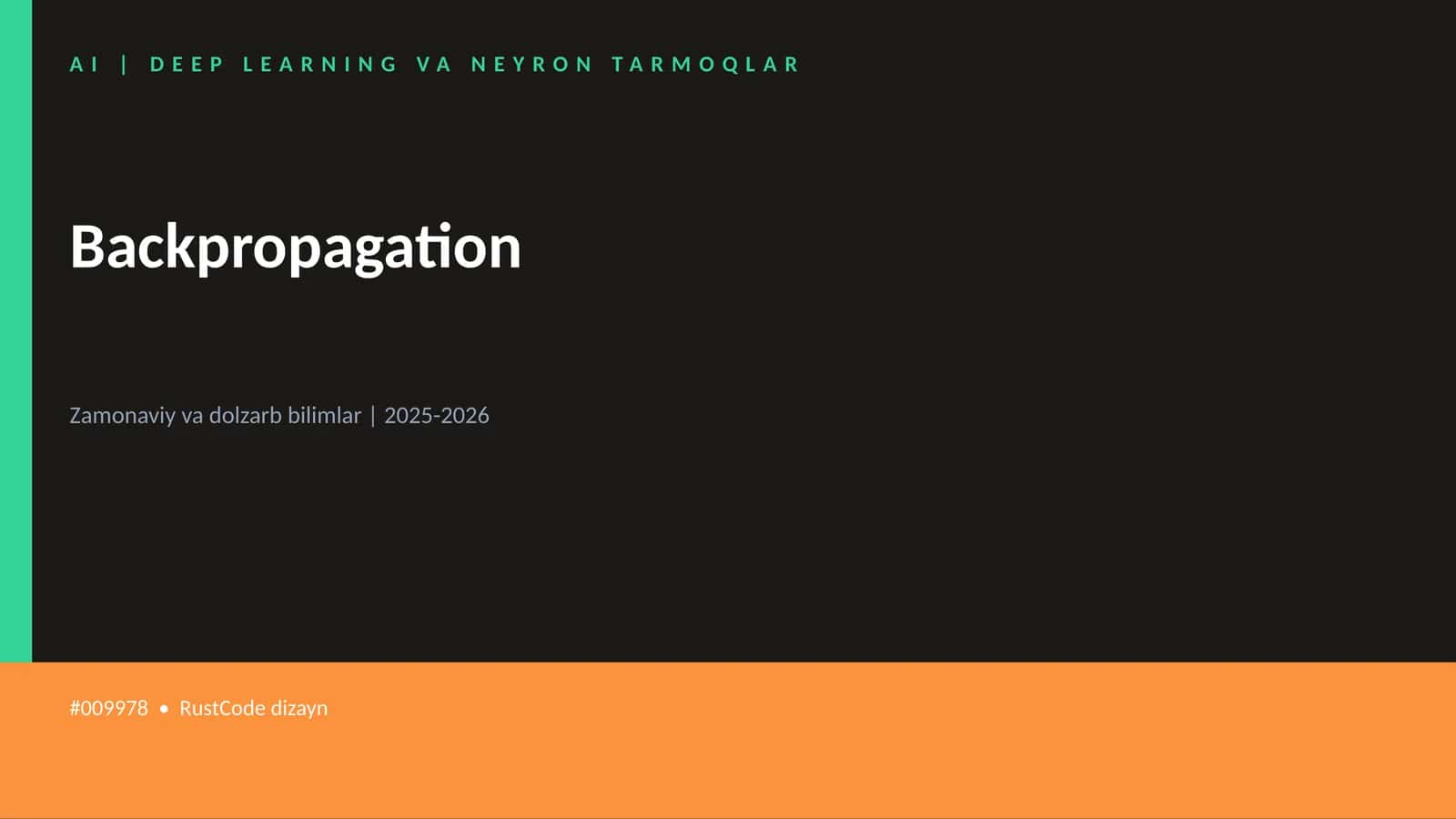AI | DEEP LEARNING VA NEYRON TARMOQLAR 1