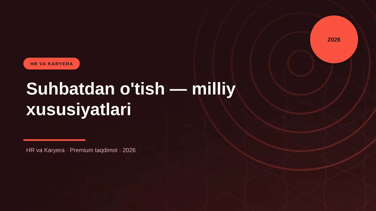 Suhbatdan o'tish — milliy xususiyatlari 1
