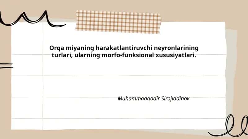 Orqa miyada motor neyronlarning turlari 1