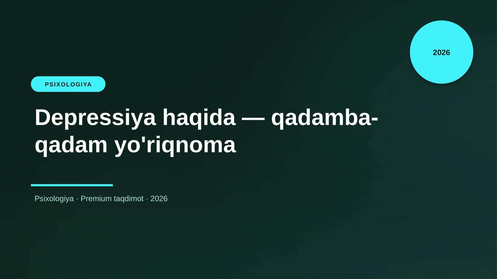 Depressiya haqida — qadamba-qadam yo'riqnoma 1