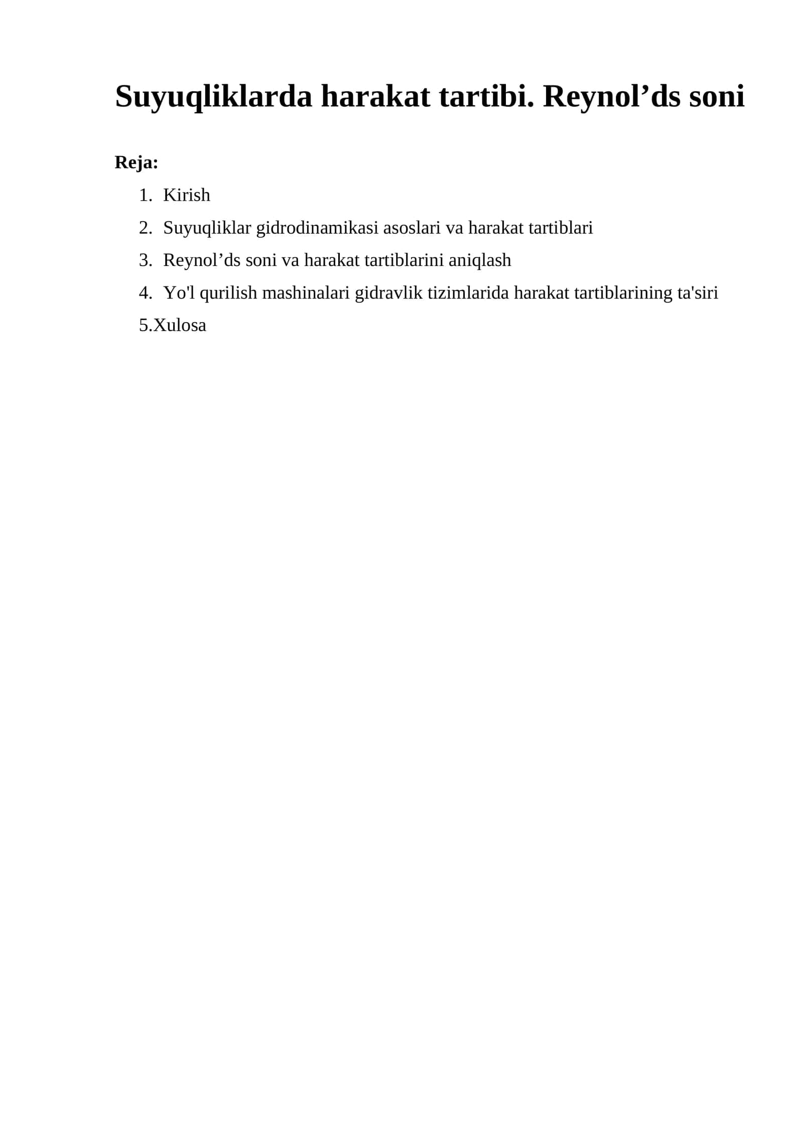 Suyuqliklarda Harakat Tartibi 1