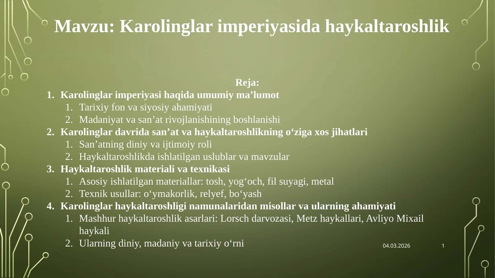 Karolinglar imperiyasida haykaltaroshlik 1