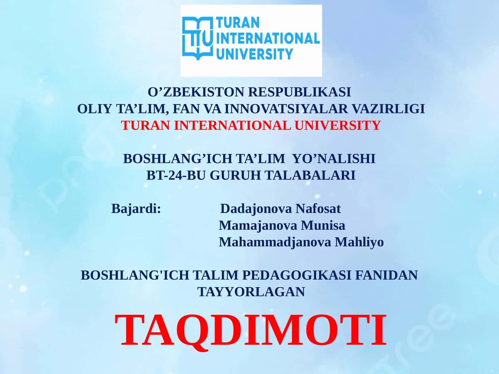 Milliy qadriyatlarning boshlang'ich taʼlimdagi  o'rni 1