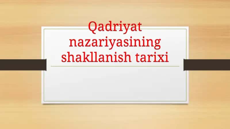 Qadriyat nazariyasining shakllanish tarixi 1
