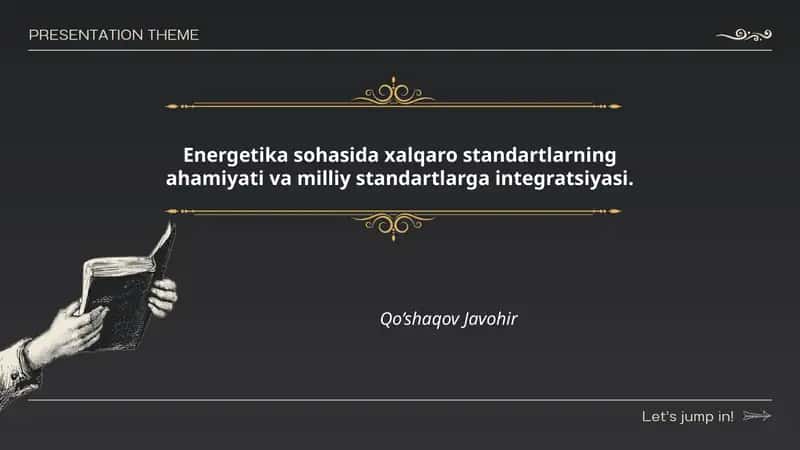 Energetika sohasida xalqaro standartlarning ahamiyati va milliy standartlarga integratsiyasi 1
