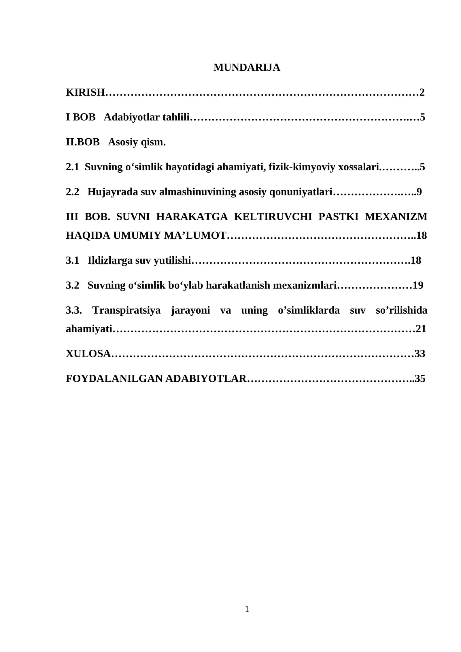 O‘simliklar hayotida suvning ahamiyati 1