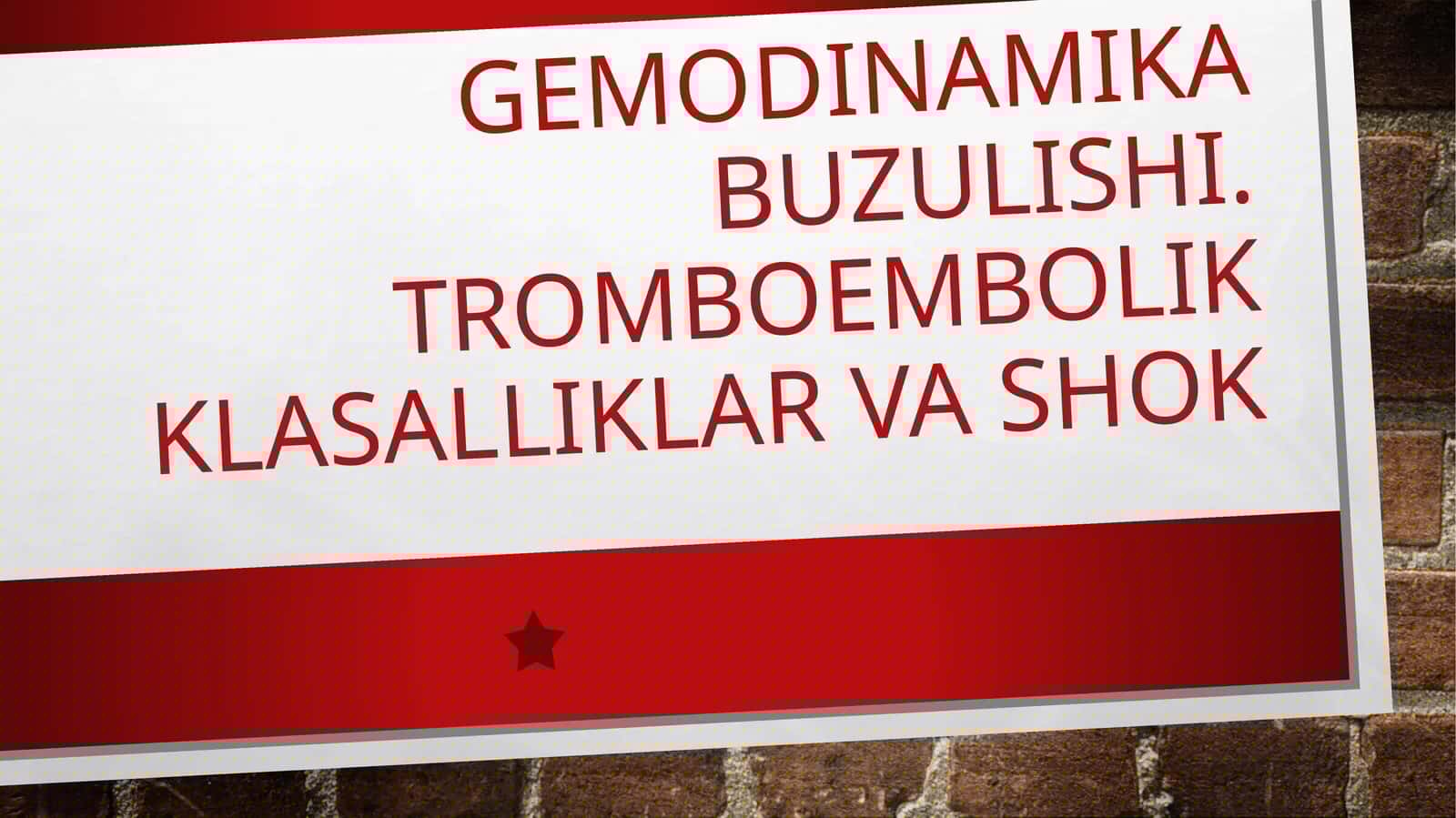 Tema:Gemodinamika buzulishi 1