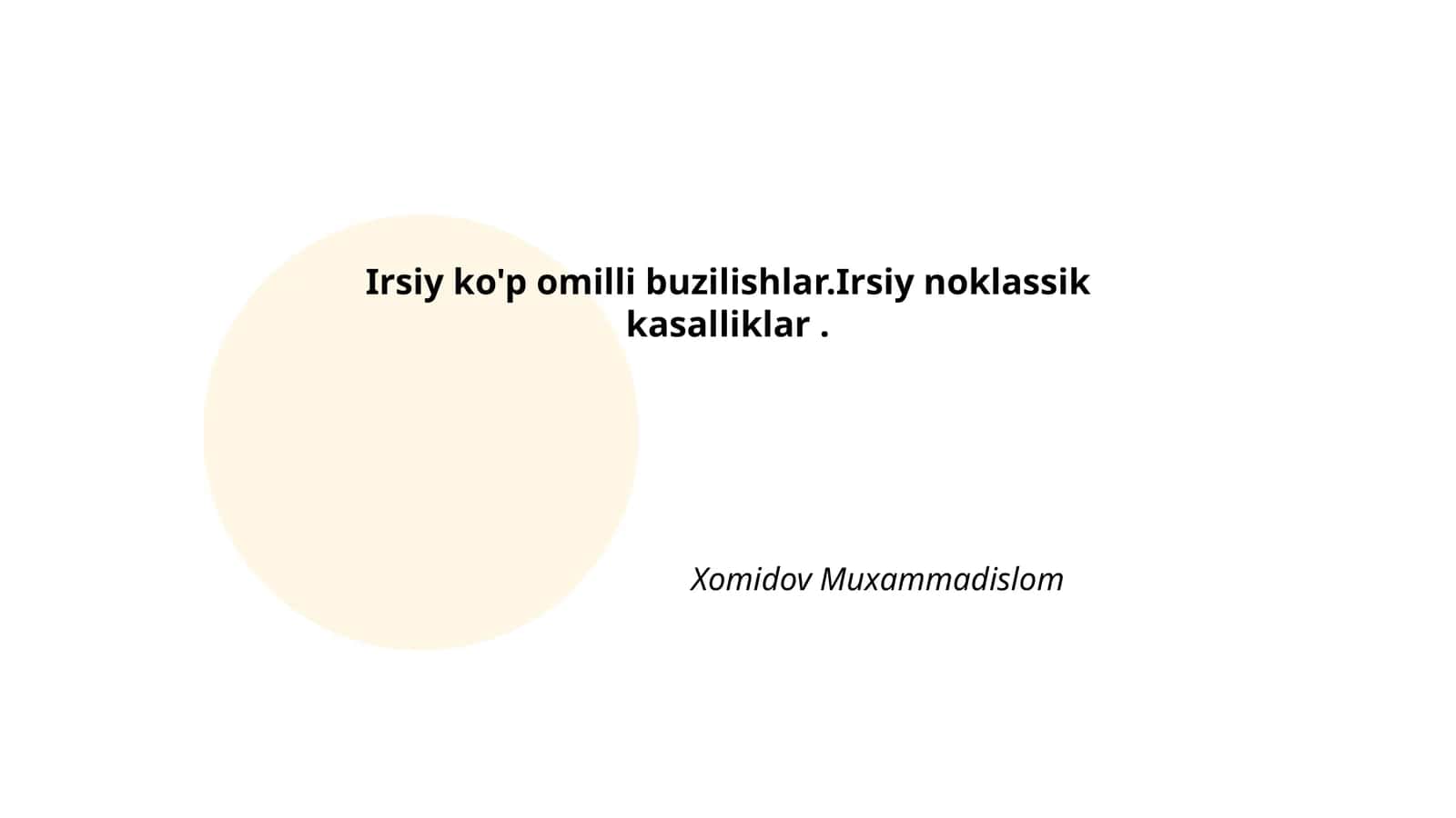 Genetik omillar irsiy ko'p omilli buzilishlarga ta'siri 1