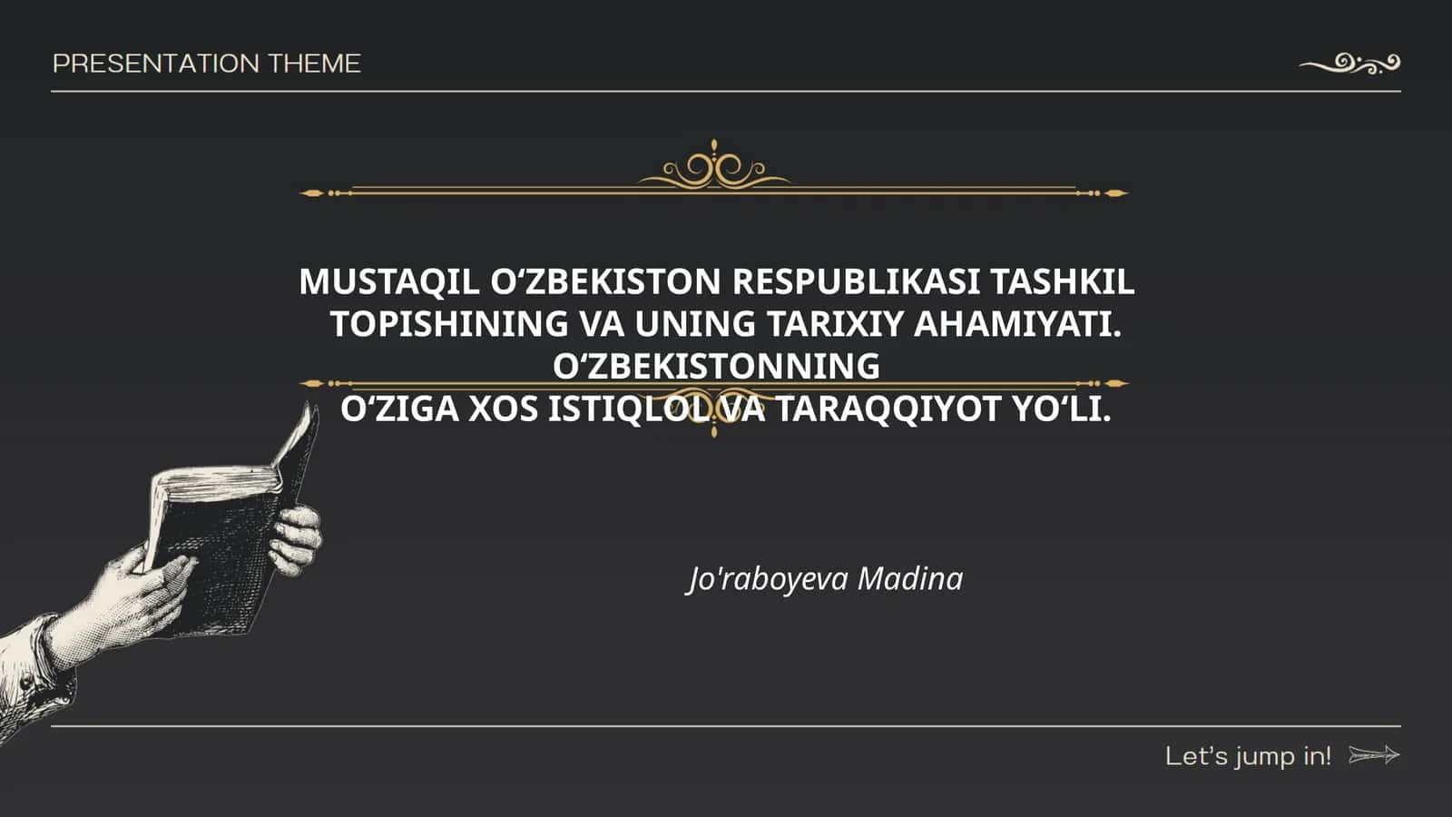MUSTAQIL O‘ZBEKISTON RESPUBLIKASI TASHKIL 1